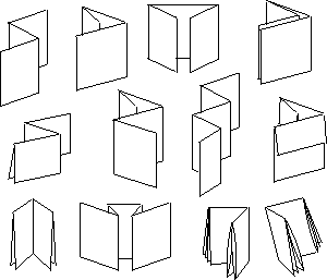 Наиболее часто употребляемые виды фальцев